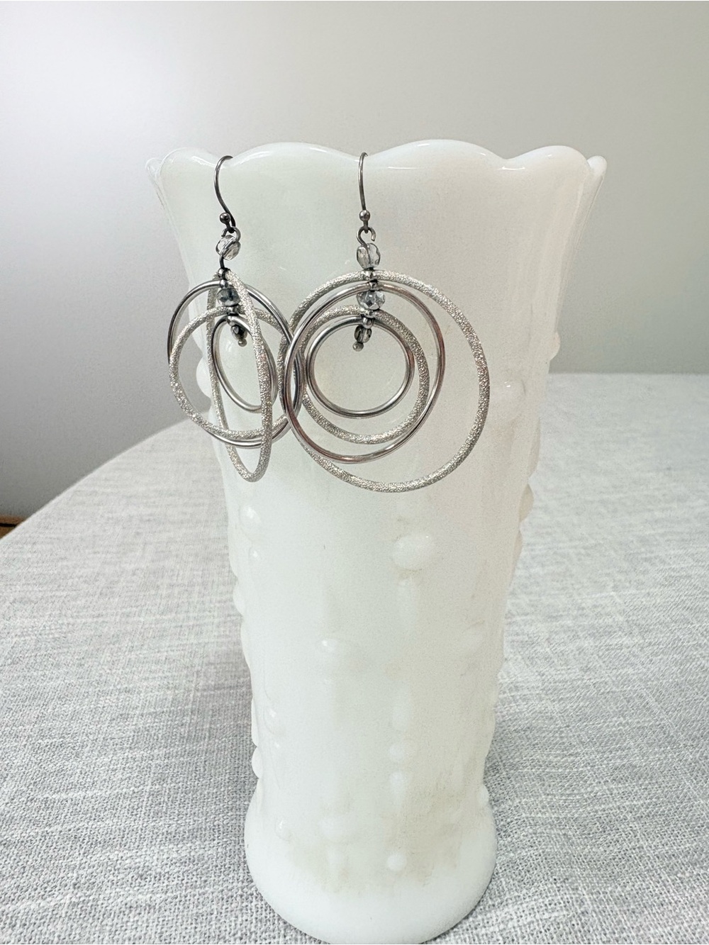 Silver Multi-Hoop Dangle Earrings - Women Jewelry